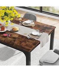 Tribesigns 78.7"x39.4" Dining Table, Industrial Kitchen Table for 8-10 Person, Rectangular Dinner Table for Dining Room Kitchen Living Room, with Heav