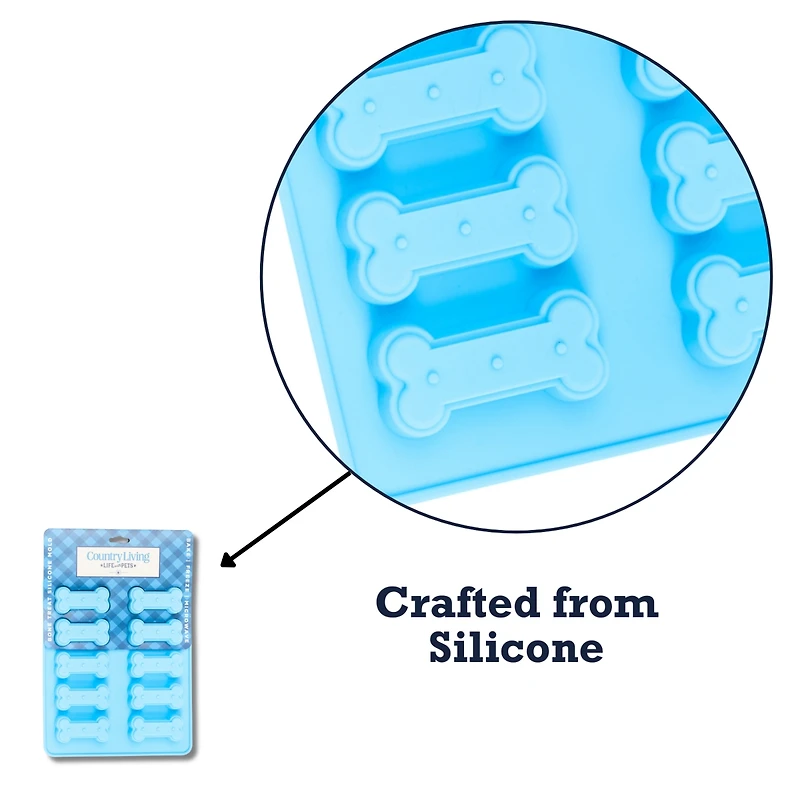 Country Living Bone-Shaped Silicone Baking Tray (10-Cavity Mold) – for Dog Treats