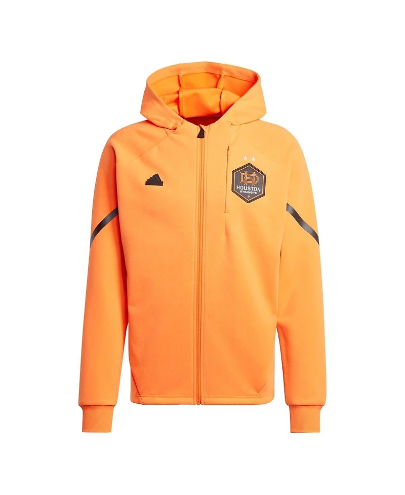 Adidas Men's Orange Houston Dynamo Fc 2024 Anthem Travel Raglan Sleeve Full-Zip Jacket
