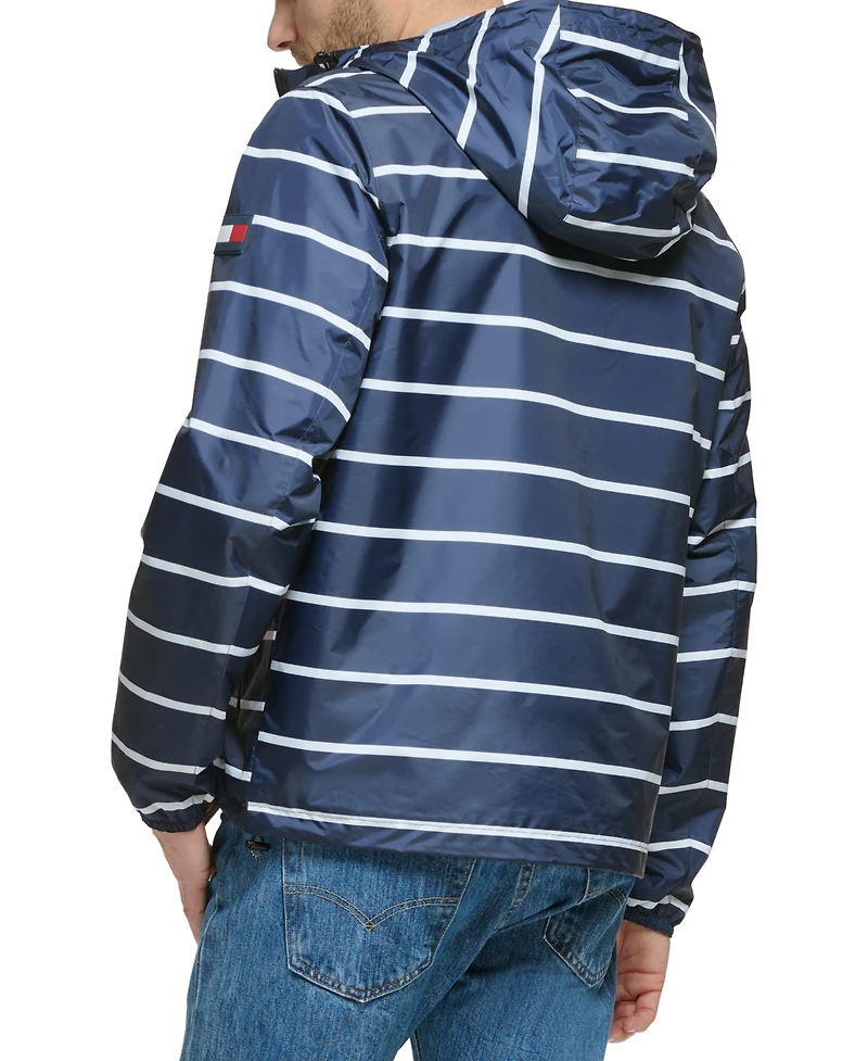 Tommy Hilfiger Men's Stretch Hooded Zip-Front Rain Jacket