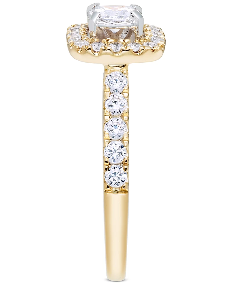 Diamond Princess Halo Engagement Ring (1 ct. t.w.) in 14k Gold