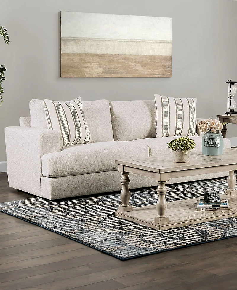 Furniture of America 86" Kristi Chenille Square Arm Sofa