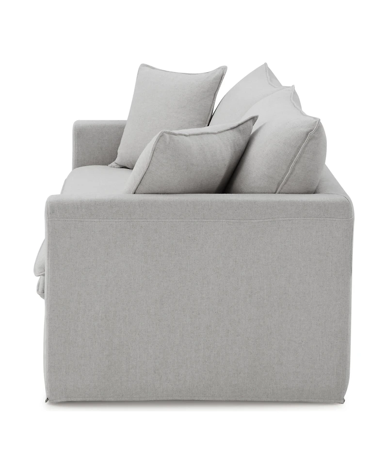Furniture of America 84" Linen Maddy Narrow Track Arm Sofa