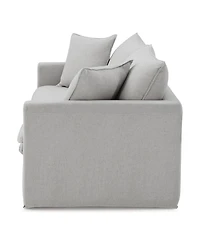 Furniture of America 84" Linen Maddy Narrow Track Arm Sofa