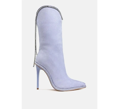 Ashipa Diamante Chain Detail Calf Boots Women
