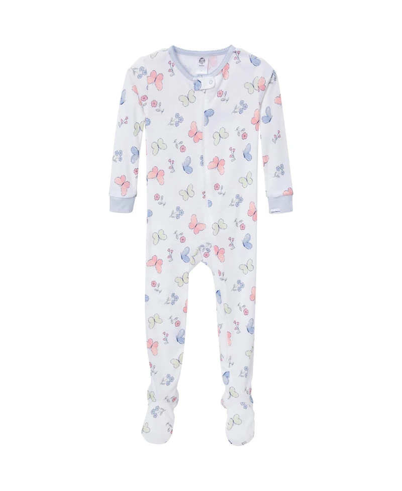 Gerber Baby Girls' Snug Fit Footed Pajamas, 2-Pack, Butterflies