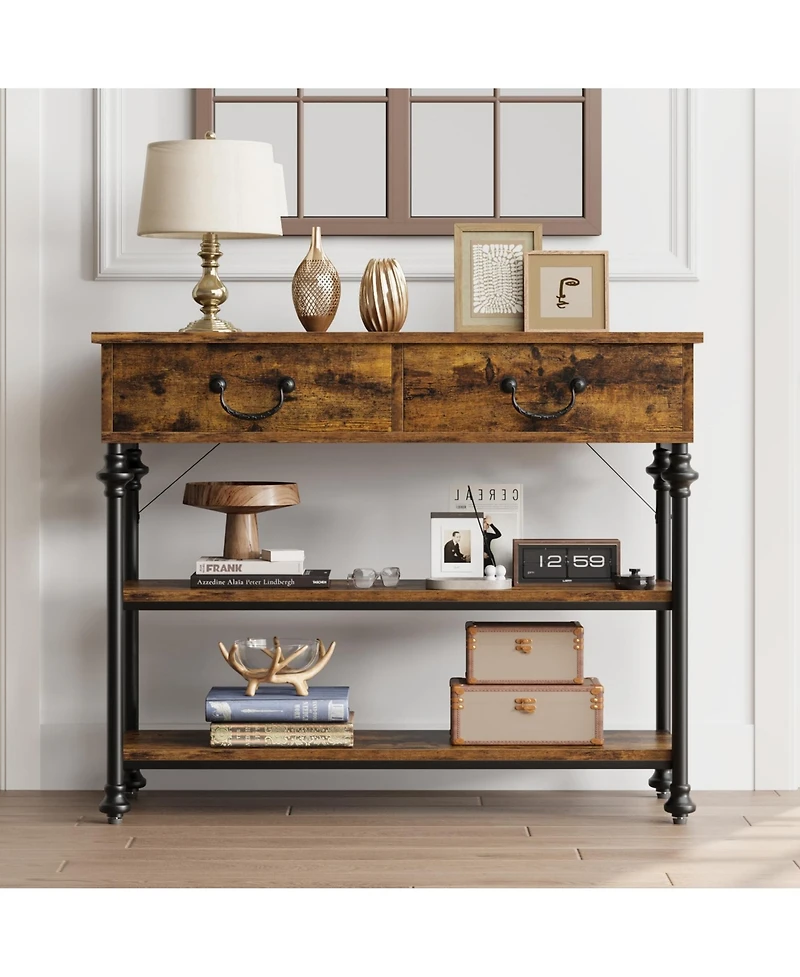 gaomon Console Tables for Entryway, Small Entryway Table with 2 Drawers