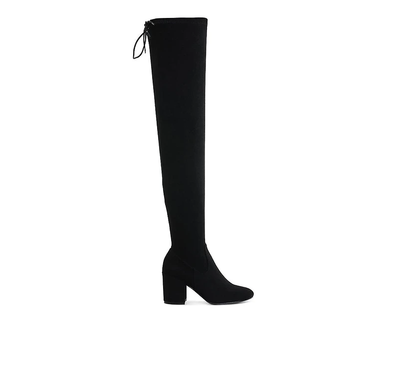 Liama Minimal Drawstring Detail Knee-High Boots
