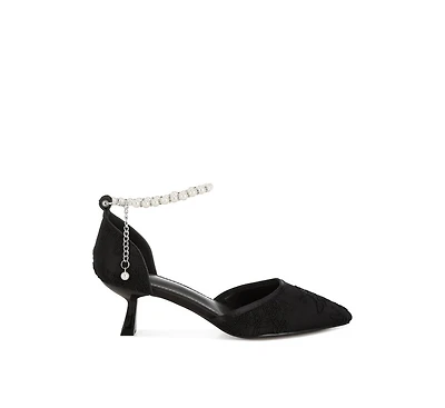 Laika Lace Kitten Heel Sandals