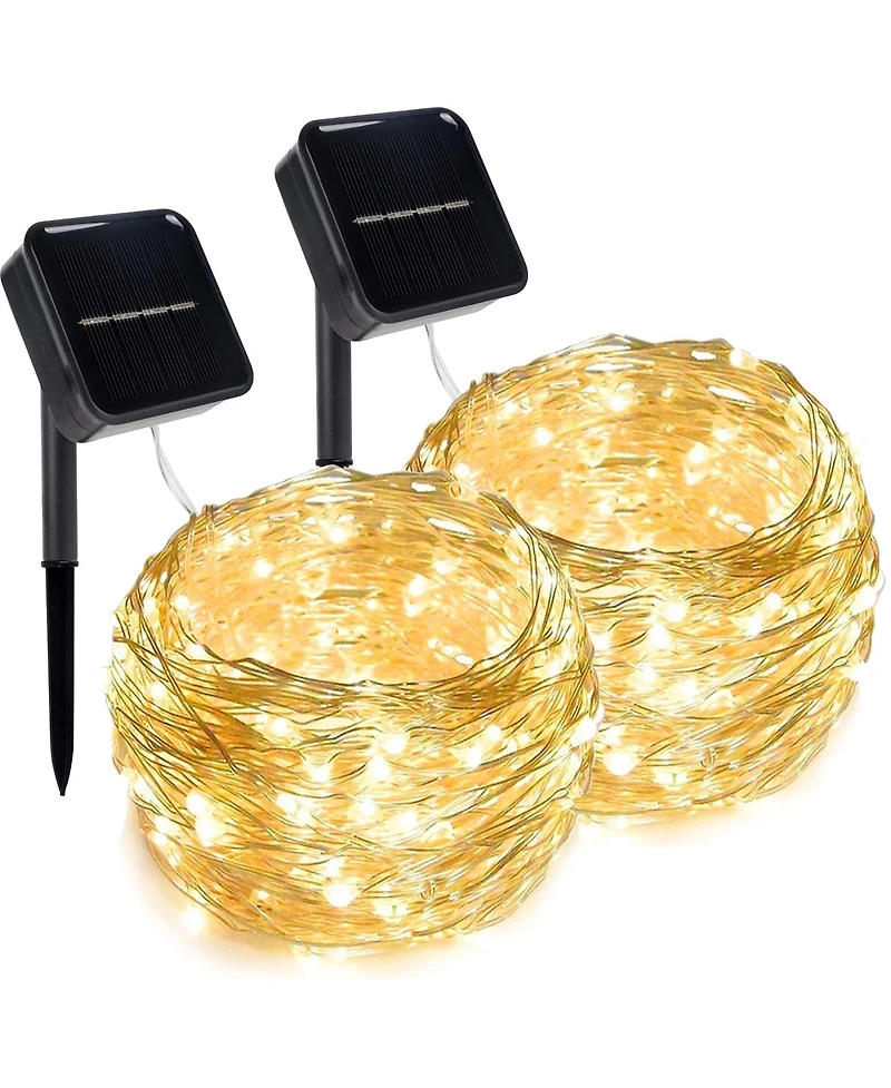 Twinkle Star 120 Led Outdoor Solar String Lights 8 Modes Decorative Fairy Lights 2-Pack - 39.4 Ft