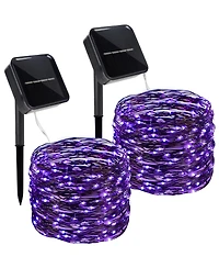 Twinkle Star 120 Led Outdoor Solar String Lights 8 Modes Decorative Fairy 2-Pack - 39.4 Ft