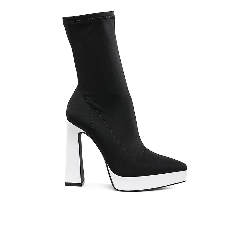 Rabha Contrasting Platform Detail Sock Boots