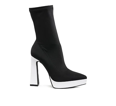 Rabha Contrasting Platform Detail Sock Boots