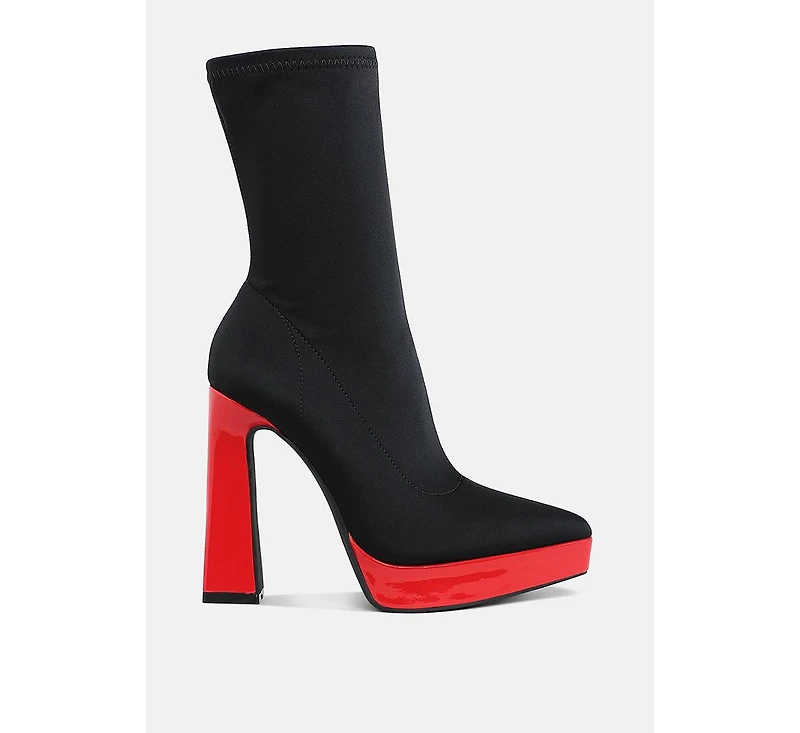 Rabha Contrasting Platform Detail Sock Boots