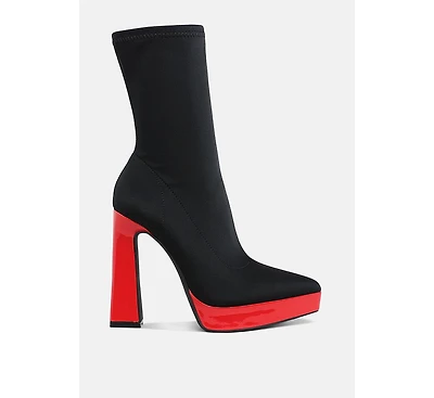 Rabha Contrasting Platform Detail Sock Boots