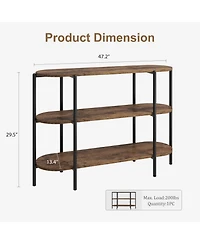 gaomon 47.2" Inch Console Table, 3 Tier Industrial Metal Sofa Table