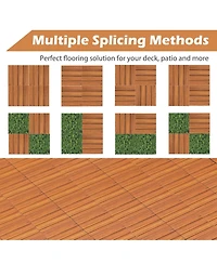 Costway Pcs Interlocking Deck Tiles Anti-slip Floor Tiles for Poolside All Weather