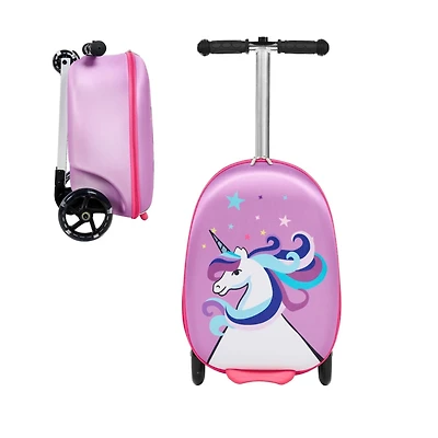 GoPowerBike GoVoyage 3-Wheel Kids Luggage Scooter with Light-Up Wheels | Blue