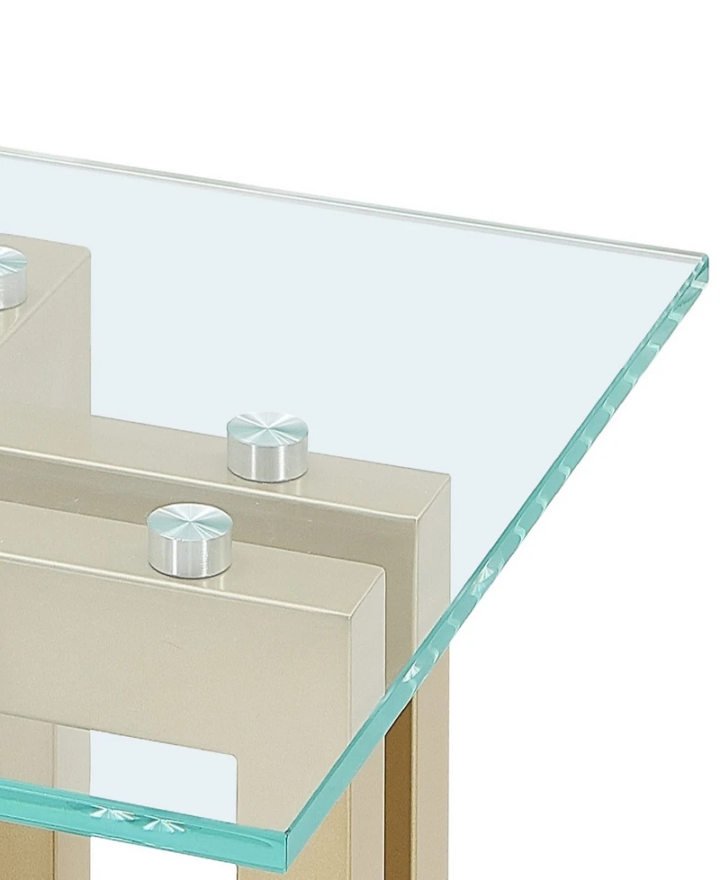 Emila 24" Square Glass Mix and Match End Table