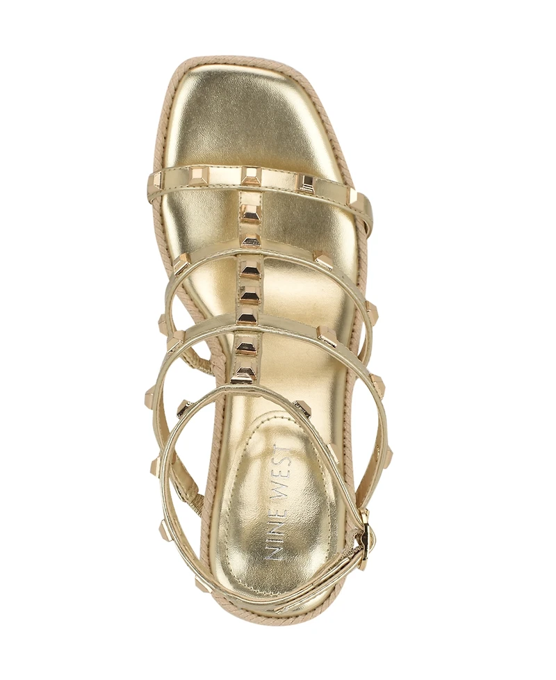 Nine West Women's Sardis Square Toe Wedge Sandals