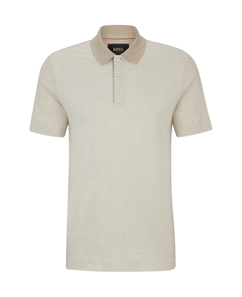 Boss by Hugo Men's Regular-Fit Cotton-Silk Polo