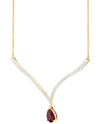 Grown With Love Emerald (1-1/2 ct. t.w.) & Lab Diamond (1 Fancy 18" Pendant Necklace 14k Gold (Also Ruby S