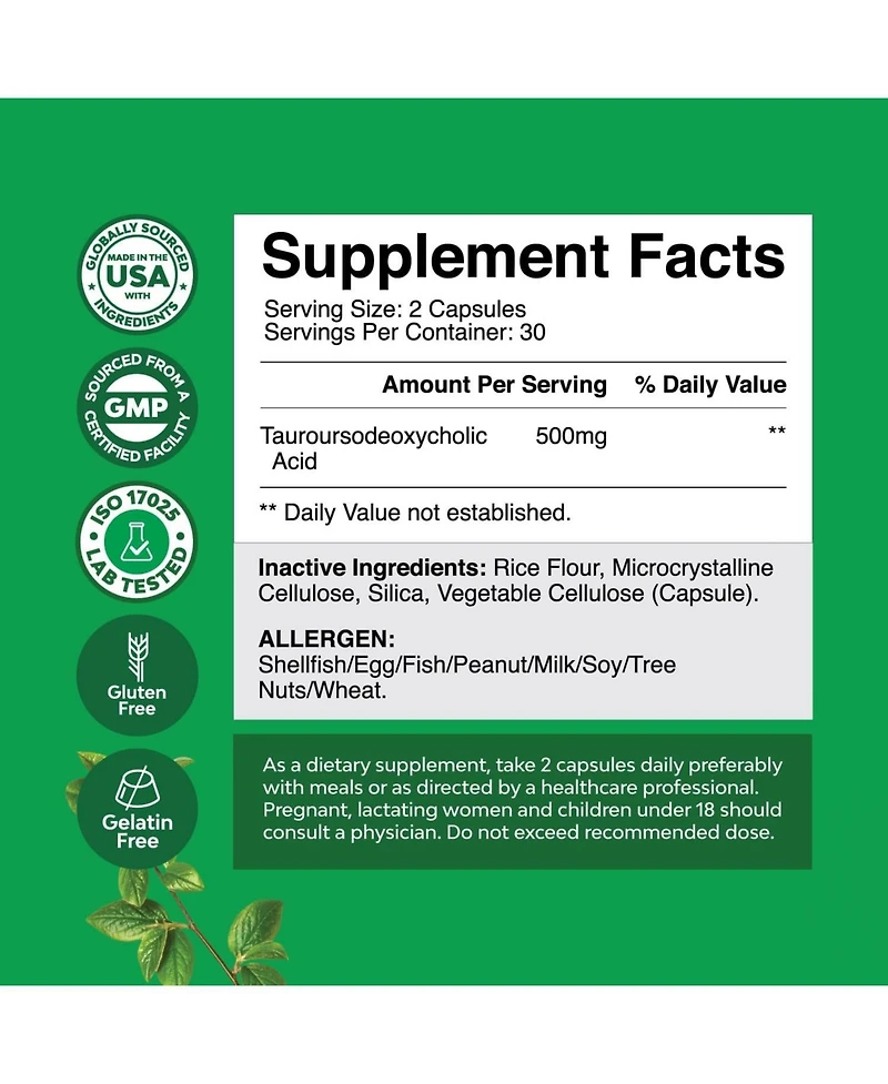 Tudca Capsules, Liver Support and Gallbladder Cleanse, Nature's Craft, 60ct