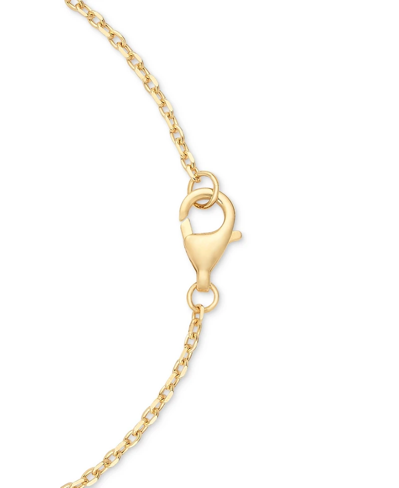 Amethyst (1-1/2 ct. t.w.) & White Topaz (5/8 Oval Glitter Texture 18" Pendant Necklace 14k Gold-Plated Sterling Silver (Also Sky Blue