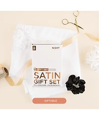 Night Satin Pillowcase & Scrunchies 3 Piece Set