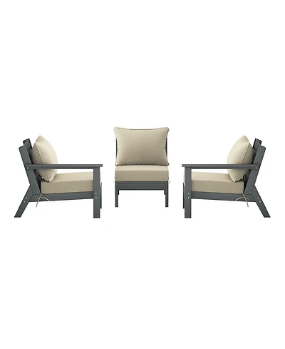 WestinTrends Outdoor Patio Hdpe Sectional Sofa with Cushions