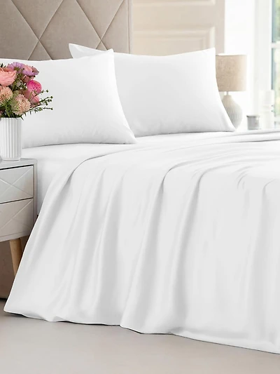 Rayon from Bamboo 4 Piece Deep Pocket Cooling Sheet Set - Queen - Light Grey