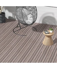 Costway 18 Pcs Interlocking Deck Tiles Anti-slip Floor Tiles for Poolside All Weather