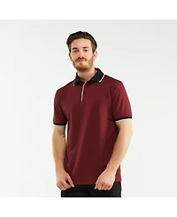 Men's Classic-Fit Cotton-Blend Pique Polo Shirt with Contrast Collar for Big & Tall