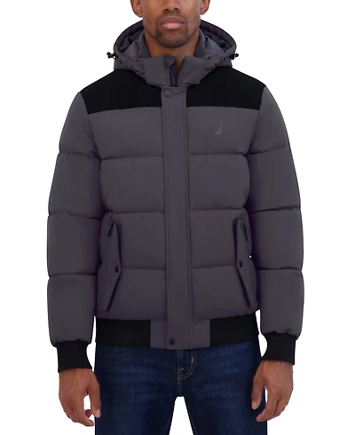 Nautica Men's Mixed Media Bomber Jacket