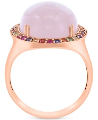 Effy Multi-Gemstone Halo Ring (12-1/5 ct. t.w.) in 14k Rose Gold