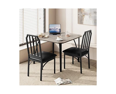3 Pieces Dining Table Set for 2, Room Small Kitchen 2 with Upholstered Chairs, Dinner