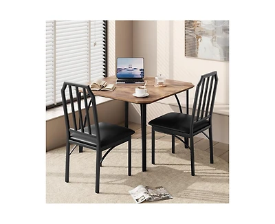 3 Pieces Dining Table Set for 2, Room Small Kitchen 2 with Upholstered Chairs, Dinner