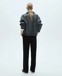 Mango Women's Flowy Straight-Fit Pants