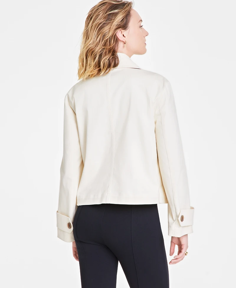 On 34th Women's Casual Cropped Twill Peacoat, Exclusively at Macy's