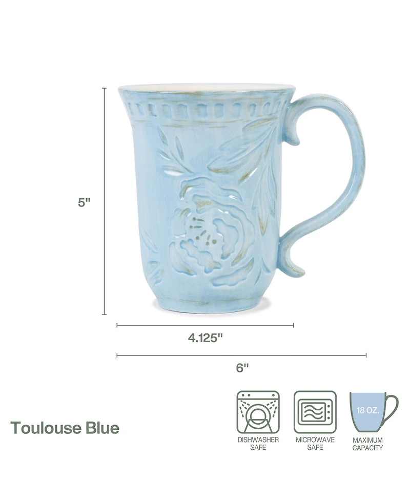 Fitz and Floyd Toulouse Mugs, Set of 4