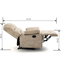 Large Manual Recliner Chair Fabric for Living Room
