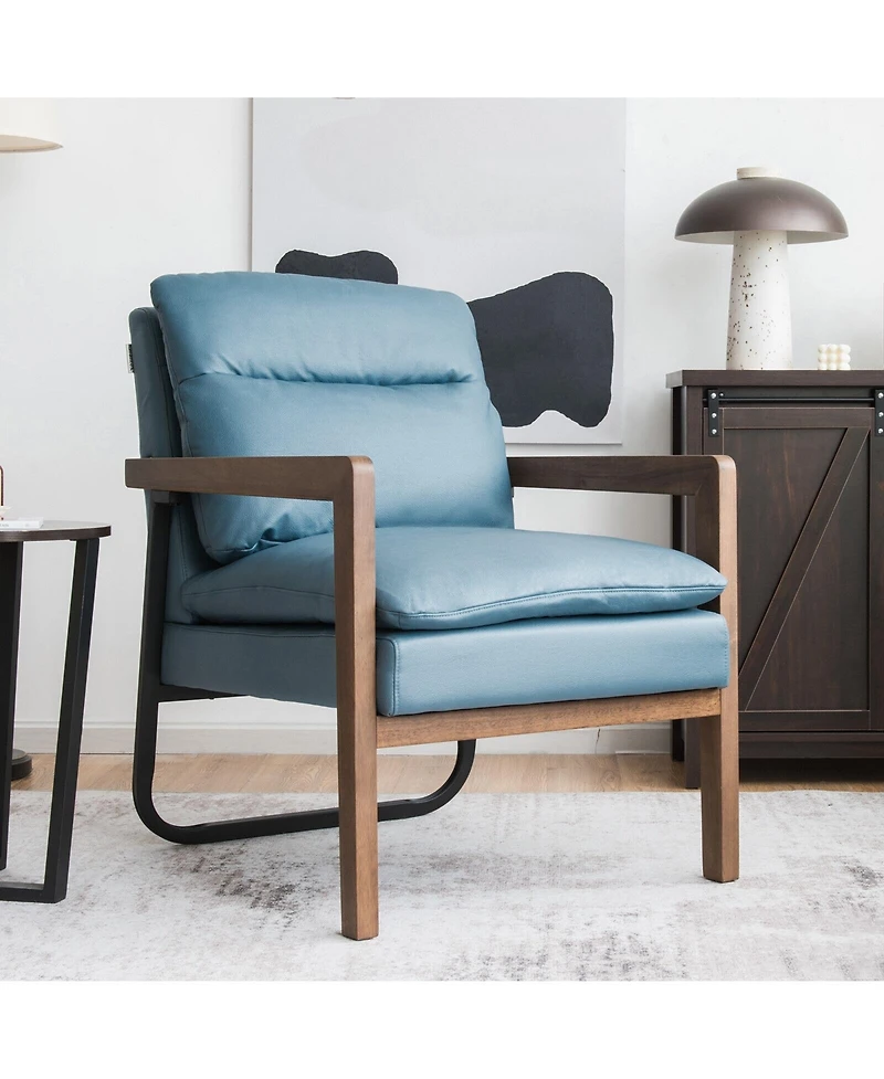 Gouun Single Sofa Chair with Extra-Thick Padded Backrest and Seat Cushion