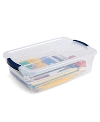 Rubbermaid Cleverstore 16 Quart Plastic Storage Tote Container w/ Lid (12 Pack)