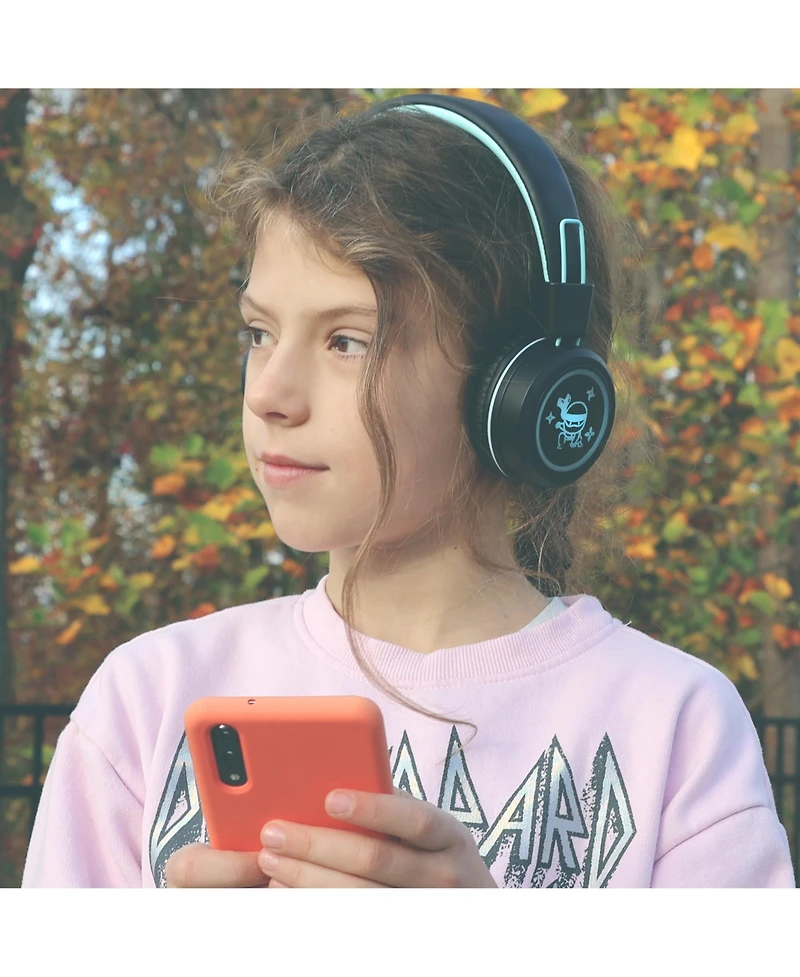 Mee audio KidJamz KJ55BT Safe Listening Bluetooth Wireless Headphones for Kids w/ Led Lights