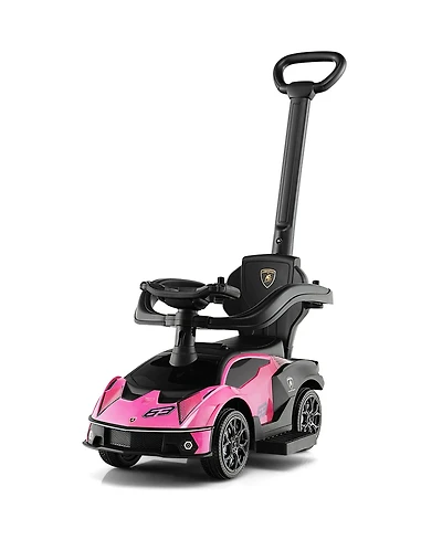 Gymax 3-in-1 Licensed Lamborghini Ride on Push Car Stroller Sliding Car w/ Sound