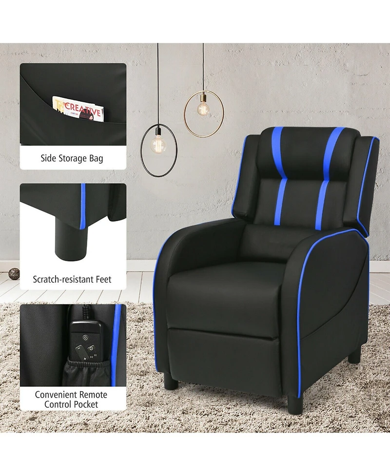 Gouun Massage Racing Gaming Single Recliner Chair
