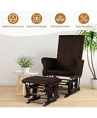 Gouun Baby Nursery Relax Rocker Rocking Chair Glider and Ottoman Cushion Set