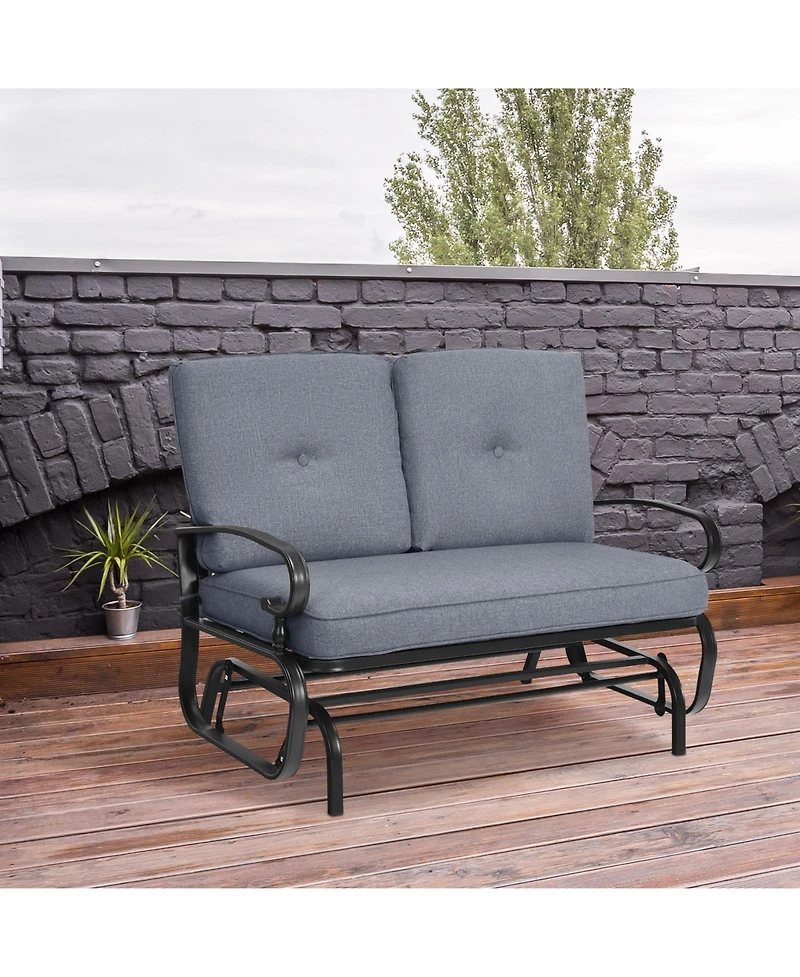 Gouun 2 Seats Outdoor Swing Glider Chair with Comfortable Cushions