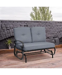 Gouun 2 Seats Outdoor Swing Glider Chair with Comfortable Cushions