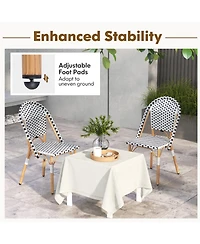 Gouun French Bistro Chair Set of 2 with Galvanized Metal Framex